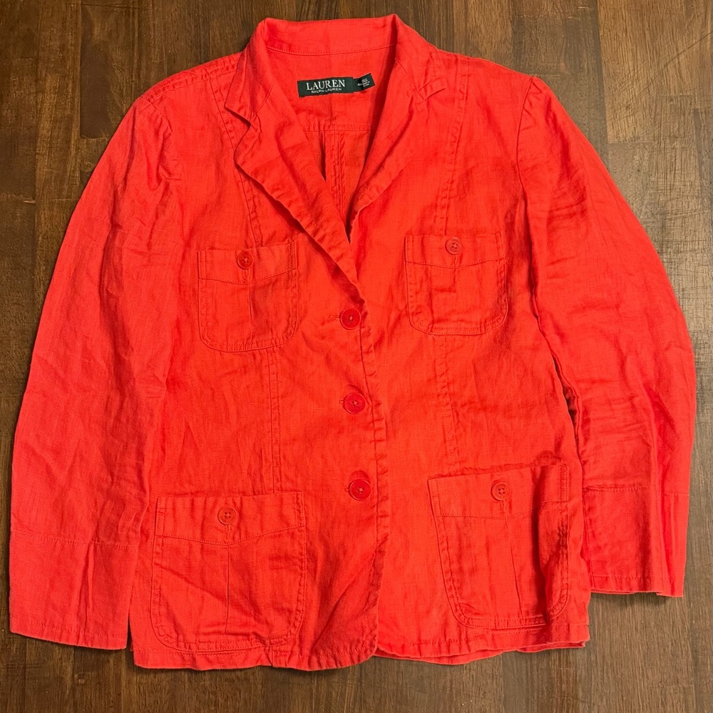 Ralph Lauren Vibrant linen Red Blazer